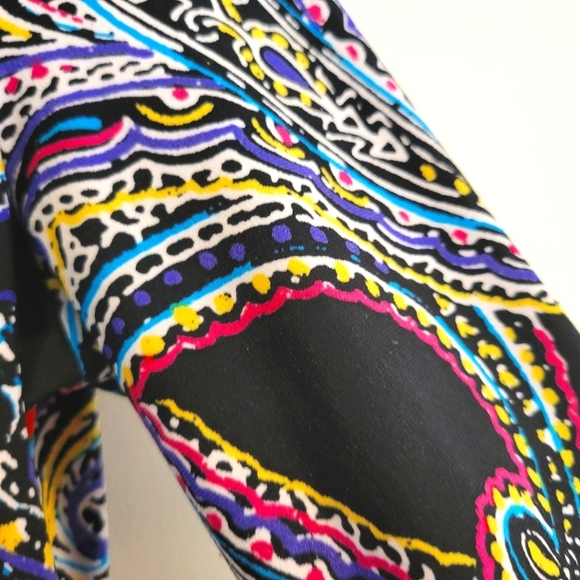 Ralph Lauren LRL Paisley Colorful Tunic Boat Neck Stretchy Long Top 3/4 Sleeve - Picture 7 of 10